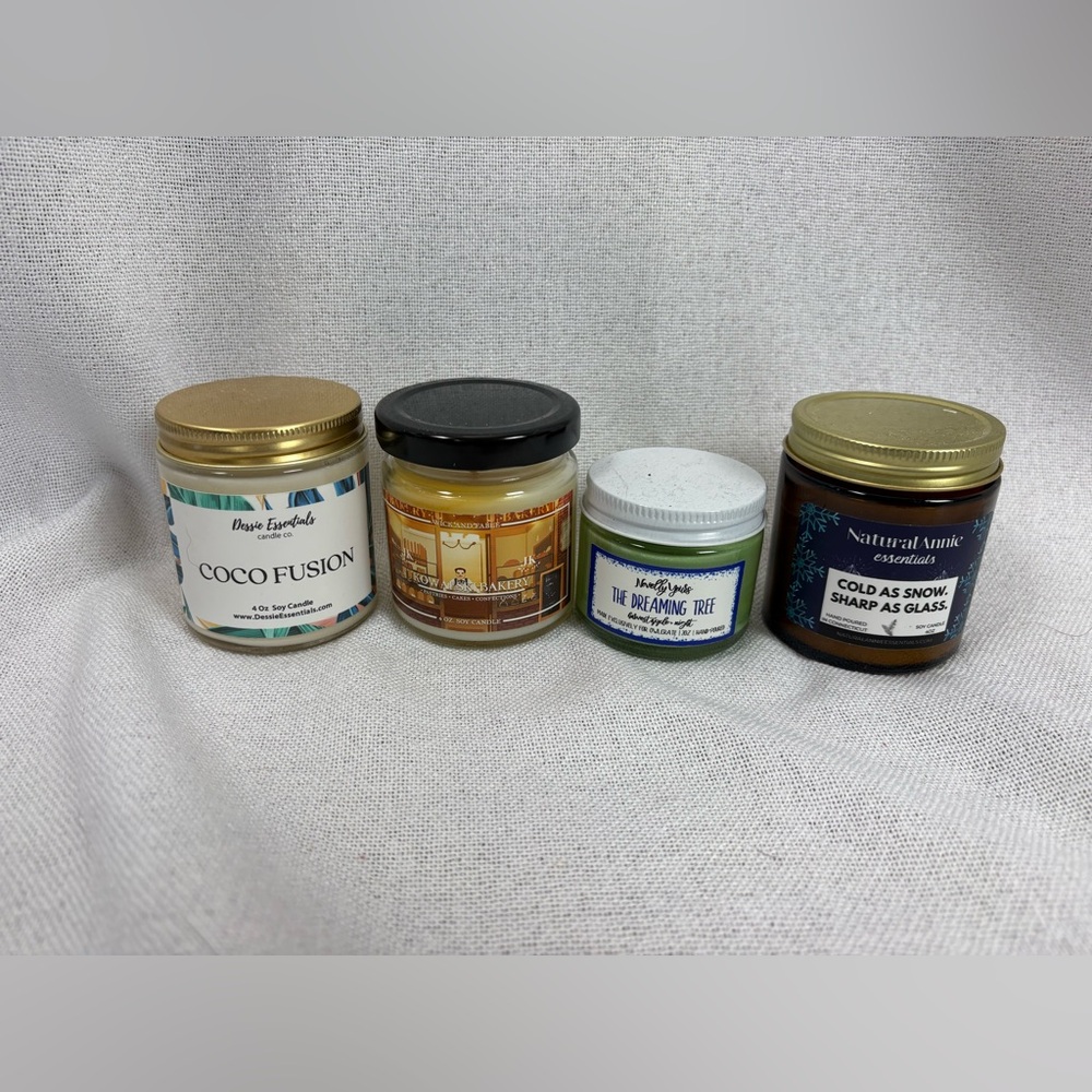 Soy Hand Poured‎ Scented Candle Lot Of 4 Wick and Table Owlcrate & more